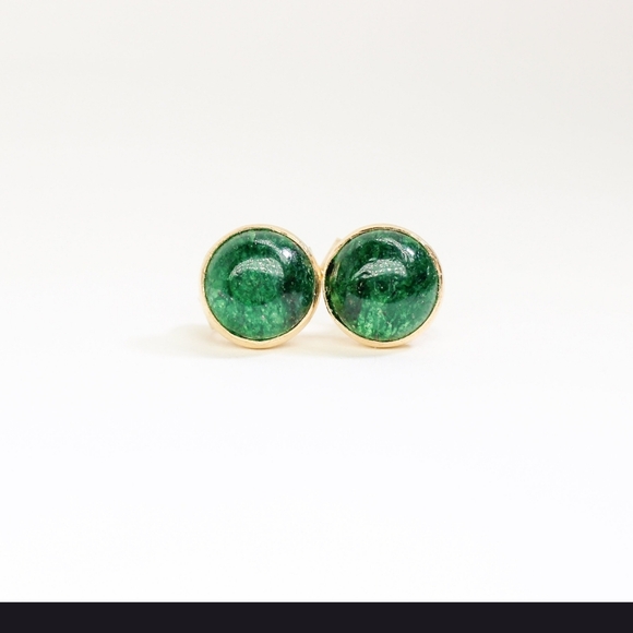 Jewelry - Chic Green Adventurine Gemstone Earrings in 14k Gold Filled Setting